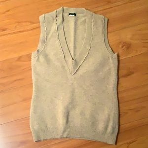 J Crew Wool Cashmere Blend V-Neck Sweater Vest Camel Tan Size XS